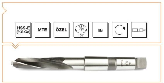 HSS DIN 341 Mors Konik Saplı Uzun Matkap Ucu resmi
